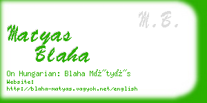 matyas blaha business card